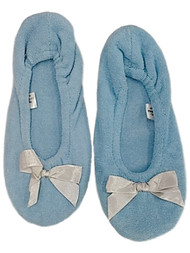 Womens Willow Bay Light Blue Ballet Slippers Slip On House Shoes