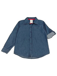 Boys Red & Black Flannel Button Front Long Sleeve Button Down Shirt M 5-6
