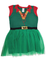 Womens Green Tulle Skirt Sequin Tie Front Christmas Holiday Sweater Dress XL