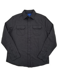 Mens Dark Gray Long Sleeve Flannel Shirt