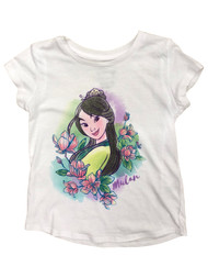Disney Jumping Beans Toddler Girls White Sparkle Mulan Tee Shirt T-Shirt