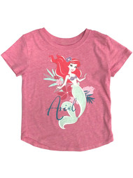 Disney Princess Toddler Girls Short Pink Ariel Little Mermaid Tee Shirt