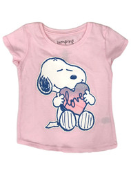 Jumping Beans Peanuts Toddler Girls Pink Snoopy Dog Love T-Shirt Tee Shirt