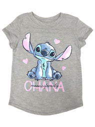 Jumping Beans Disney Lilo & Stitch Toddler Girls Gray Sparkle Tee T-Shirt
