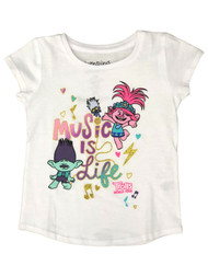 Jumping Beans Toddler Girls White Trolls World Tour Poppy T-Shirt Tee Shirt
