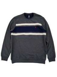 Izod Mens Asphalt Gray Long Sleeve Fleece Crewneck Sweatshirt