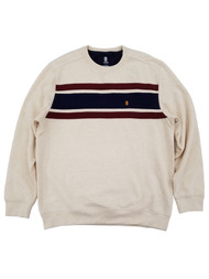 Izod Mens Beige Long Sleeve Fleece Crewneck Sweatshirt