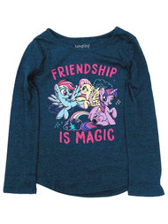 Jumping Beans My Little Pony Girls Blue Glitter Friendship Is Magic T-Shirt