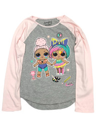 Jumping Beans LOL Surprise Girls Gray Sparkle Long Sleeve T-Shirt Tee Shirt