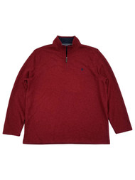 IZOD Mens Biking Red Marled Fleece Quarter-Zip Pullover Sweatshirt