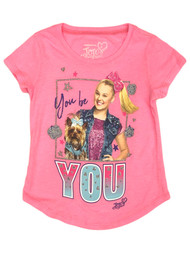 Jojo Siwa Girls Pink Sparkle You Be You T-Shirt Tee Shirt