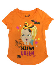 Girls Jojo Siwa Scream Queen Orange Halloween Short Sleeve T-Shirt