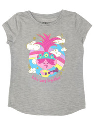 Jumping Beans Girls Gray Trolls Movie Poppy Sing Together T-Shirt Tee Shirt