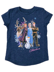 Jumping Beans Disney Frozen Girls Blue Sparkle Elsa & Olaf T-Shirt Tee Shirt