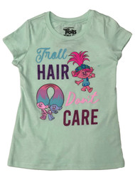 Girls Mint Trolls Hair Don't Care Poppy T-Shirt Tee Shirt