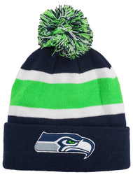 Seattle Seahawks Football Adult Mens & Womens Stripe Beanie Stocking Cap Hat