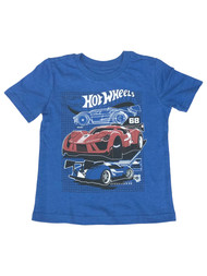 Jumping Beans Hot Wheels Boys Blue Short Sleeve Race Car T-Shirt Tee Shirt 12