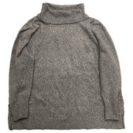 Junior Womens Gray Cowl Neck Split Side Tunic Sweater