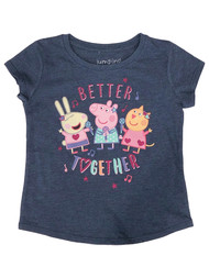 Jumping Beans Peppa Pig Girls Blue Sparkle Better Together T-Shirt Tee Shirt
