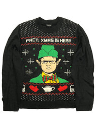 The Office Mens Black Dwight Schrute Elf Christmas Holiday X-mas Sweater