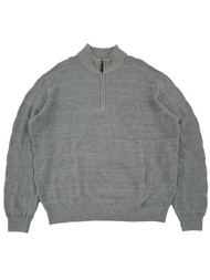 IZOD Mens Light Gray Heather Long Sleeve Rugby Quarter-Zip Sweater