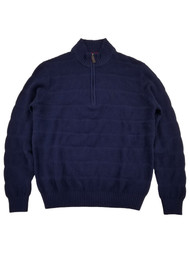 IZOD Mens Peacoat Blue Long Sleeve Rugby Quarter-Zip Sweater