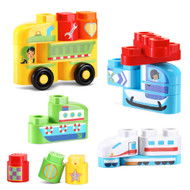 LeapFrog LeapBuilders Soar and Zoom Vehicles Preschool Building Blocks Set