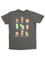 Super Mario Bros Mens Gray Luigi & King Koopa Tee Shirt T-Shirt