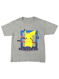 Pokemon Boys Gray Short Sleeve Pikachu T-Shirt Tee Shirt