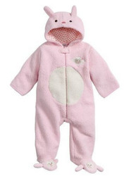 Baby Gear Infant Girls Plush Pink & Ivory Faux Shearling Lamb Snowsuit Baby Pram 6-9m