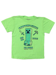 Minecraft Boys Green Short Sleeve Crafting Since Alpha Tee Shirt