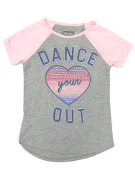 Jumping Beans Girls Short Sleeved Gray Sparkle Dance It Out T-Shirt Tee Shirt