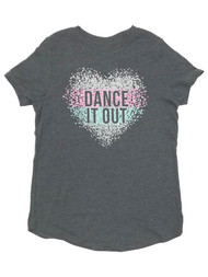 Jumping Beans Girls Short Sleeved Gray Sparkle Dance It Out Tee Shirt T-Shirt
