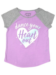 Jumping Beans Girls Short Purple Sparkle Dance Your Heart Out Tee Shirt