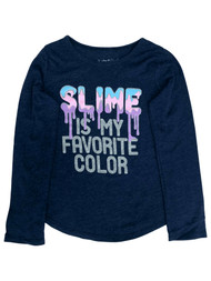 Jumping Beans Girls Long Blue Slime is my Favorite Color T-Shirt Tee Shirt
