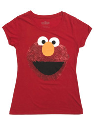 Sesame Street Womens Short Sleeved Red Sparkle Elmo T-Shirt X-Large