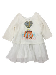 Peanuts Infant Girls My Heart Belongs In Paris Snoopy White Dress 18 Months