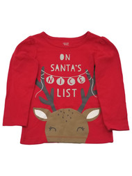 Infant & Toddler Girls Santa's Nice List Holiday Christmas Long Sleeve Shirt