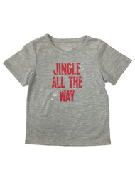 Infant Girls Gray Jingle All The Way Short Sleeve Christmas Holiday Shirt 18m