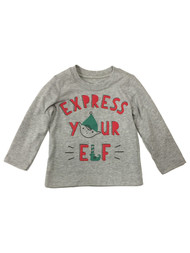 Carters Infant & Toddler Boys Gray Express Your Elf Christmas Shirt