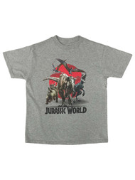 Jurassic World Boys Gray Short Sleeve Dinosaur T-Rex T-Shirt Tee Shirt