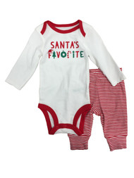 Carters Infant Boys White Santa's Favorite Bodysuit & Pants Christmas Outfit
