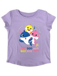 Jumping Beans Baby Shark Toddler Girls Purple Short Sleeve T-Shirt Tee Shirt