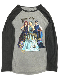 Disney Descendants Girls Long Gray Born to be Royal T-Shirt Tee Shirt