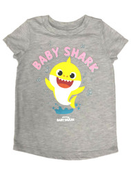 Jumping Beans Baby Shark Toddler Girls Gray Short Sleeve T-Shirt Tee Shirt