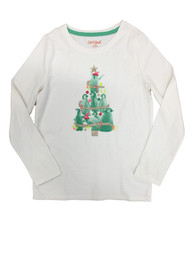 Girls Penguin Christmas tree Glitter Long Sleeve T-Shirt Holiday Top