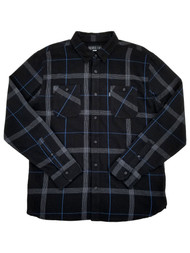 Caliville Mens Black Plaid Long Sleeve Button-Front Flannel Shirt