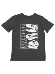 Jumping Beans Boys Gray Short Sleeve Dinosaur Expert T-Rex Tee Shirt T-Shirt