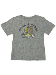 Star Wars Toddler Boys Short Sleeve Gray R2-D2 Yoda Chewbacca Tee Shirt
