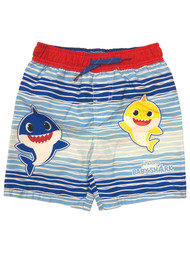 Baby Shark Toddler Boys Blue Striped Swim Trunks Board Shorts